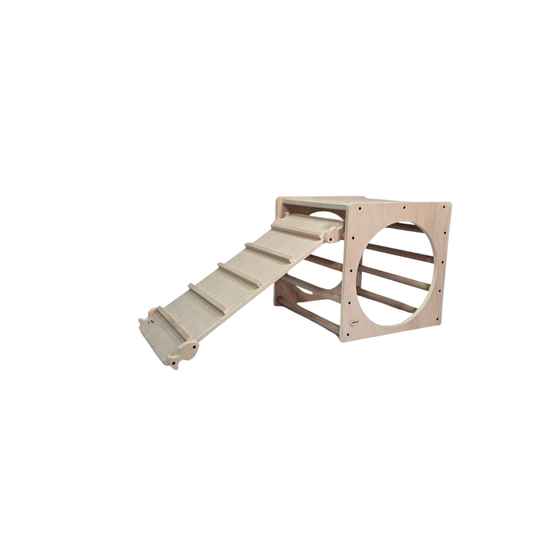 Cubo Pikler + Rampa. Color natural