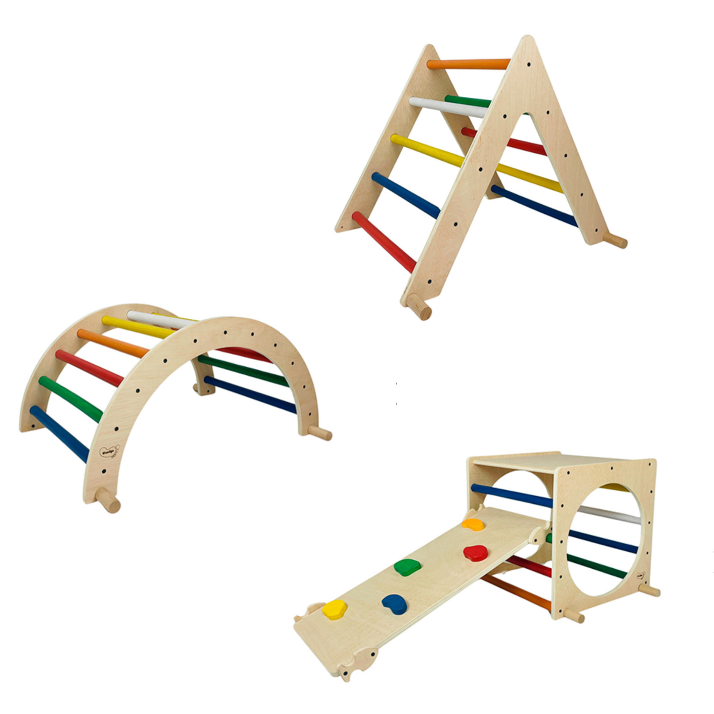 Triangle d'aprenentatge Pikler Plegable Fusta 90 x 60 x 80 Cm. P01033 Woodgo.