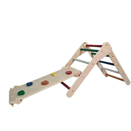 Triangle d'aprenentatge Pikler Plegable Fusta 90 x 60 x 80 Cm. P01033 Woodgo.