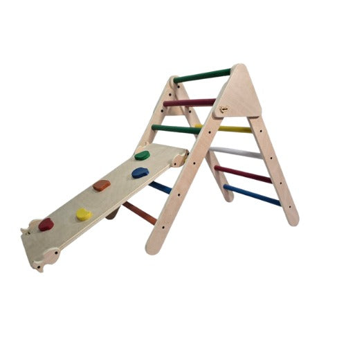 Triangle d'aprenentatge Pikler Plegable Fusta 90 x 60 x 80 Cm. P01033 Woodgo.