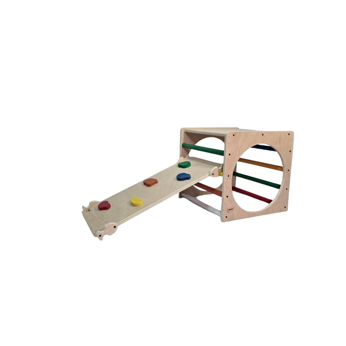 Cube d'escalade et d'apprentissage Pikler. Moyen : 50 x 50 x 50 CM. CUEMSC0005. Woodgo.